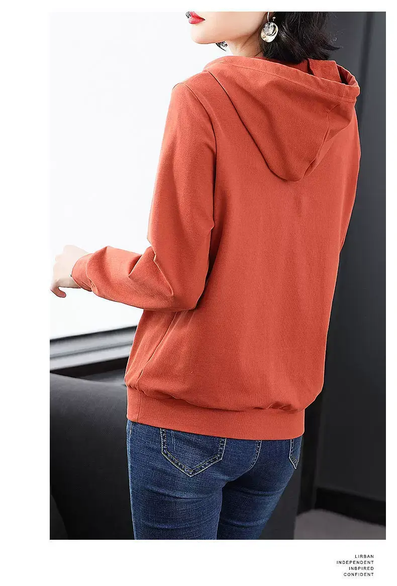 Women Hooded Sweatshirt Music Print Blue Medium — feature 10