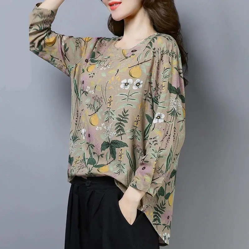 New Floral Long Sleeve T-Shirt Women Large Spring Fall - Image 23