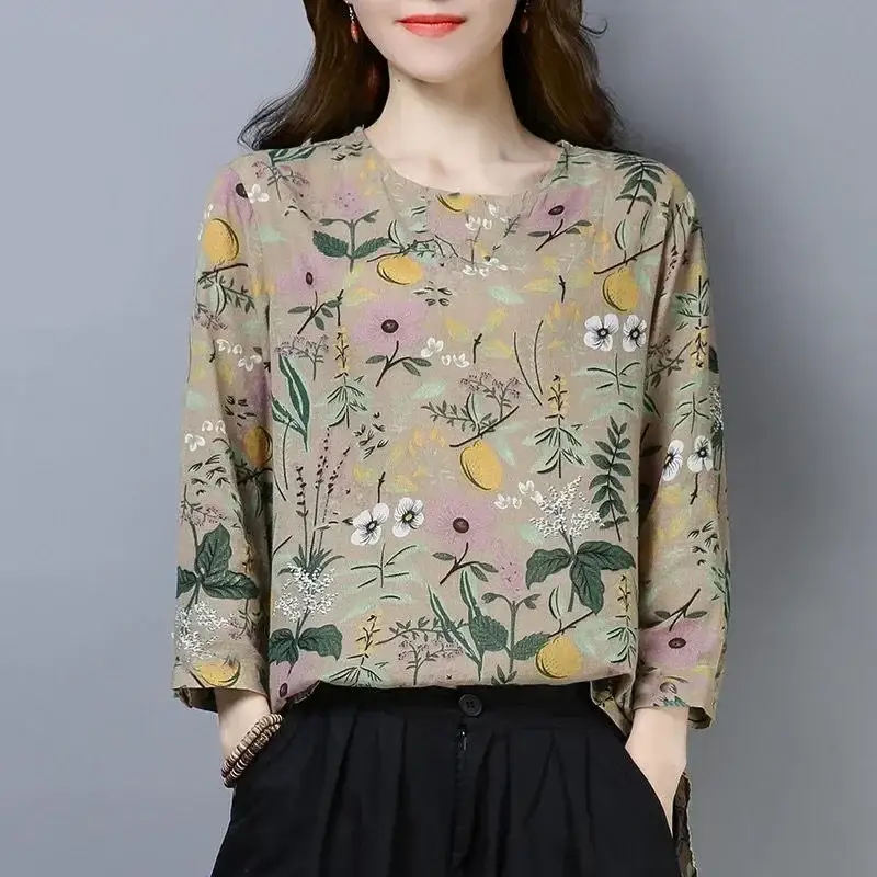 New Floral Long Sleeve T-Shirt Women Large Spring Fall - Image 10