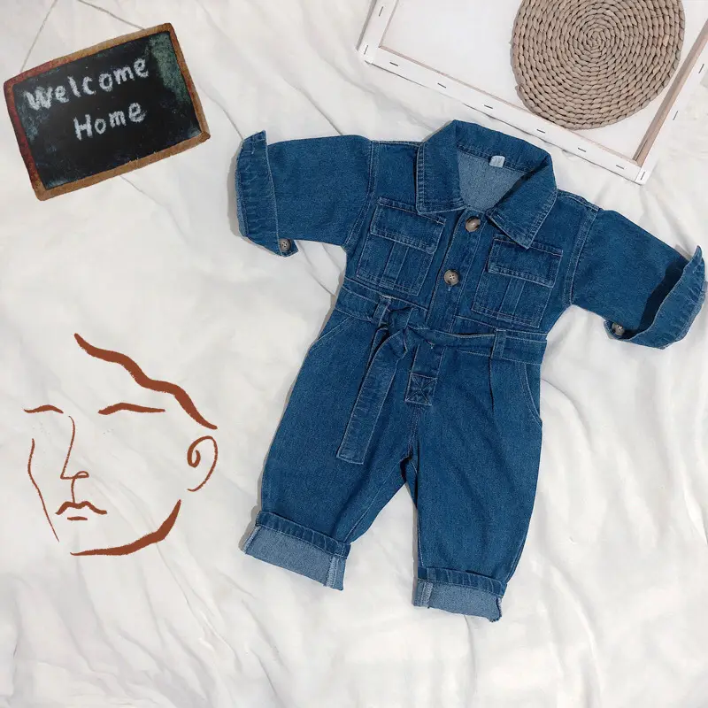 Baby Denim Jumpsuit Blue New Kids 2025 - Image 6