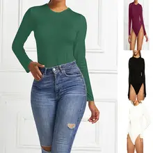 Women's Black T-Shirt Round Neck Hole Loose Casual Summer — feature 1
