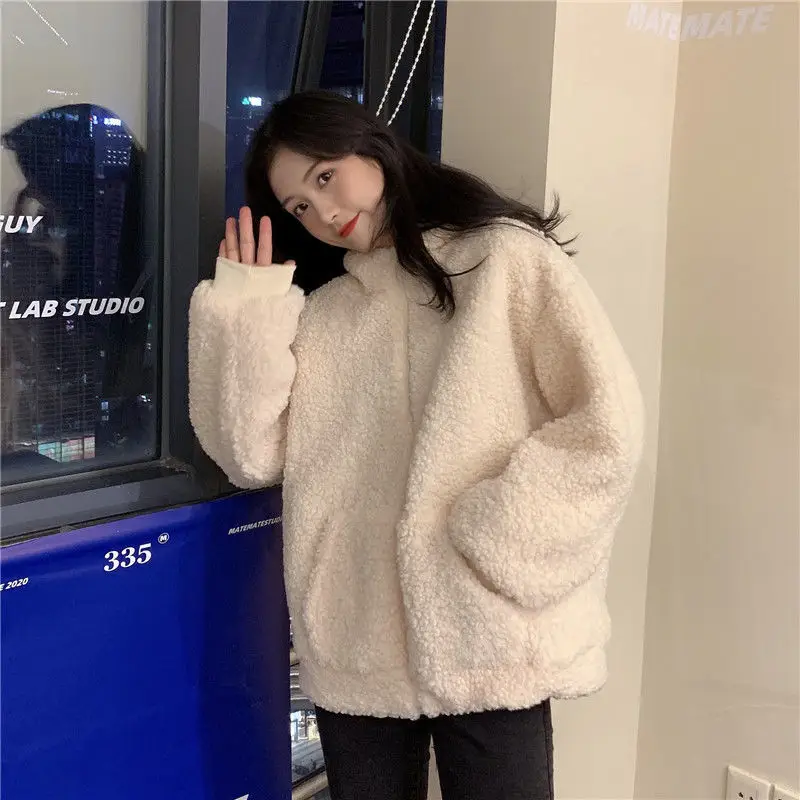 Korean Hooded Jacket 300g Wool Winter Coat Solid Cream — feature 17