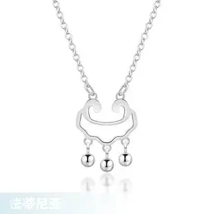 Xinjiang Hotan Jade Peace Buckle Necklace 18K Gold Plated — feature 7