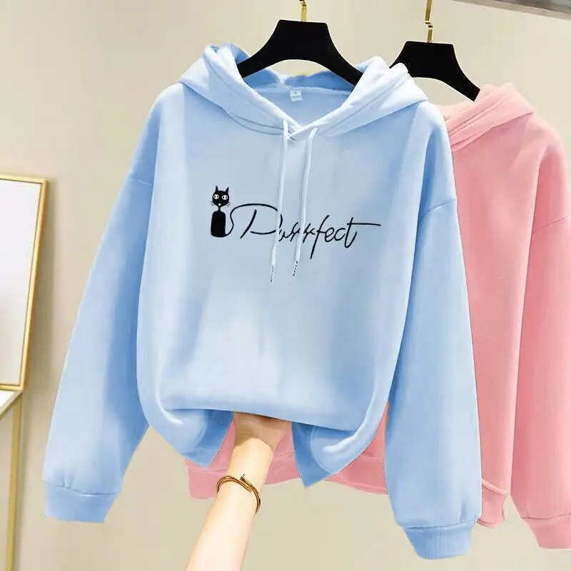 Pink Fleece Lined Hooded Sweatshirt Women Large - Image 9