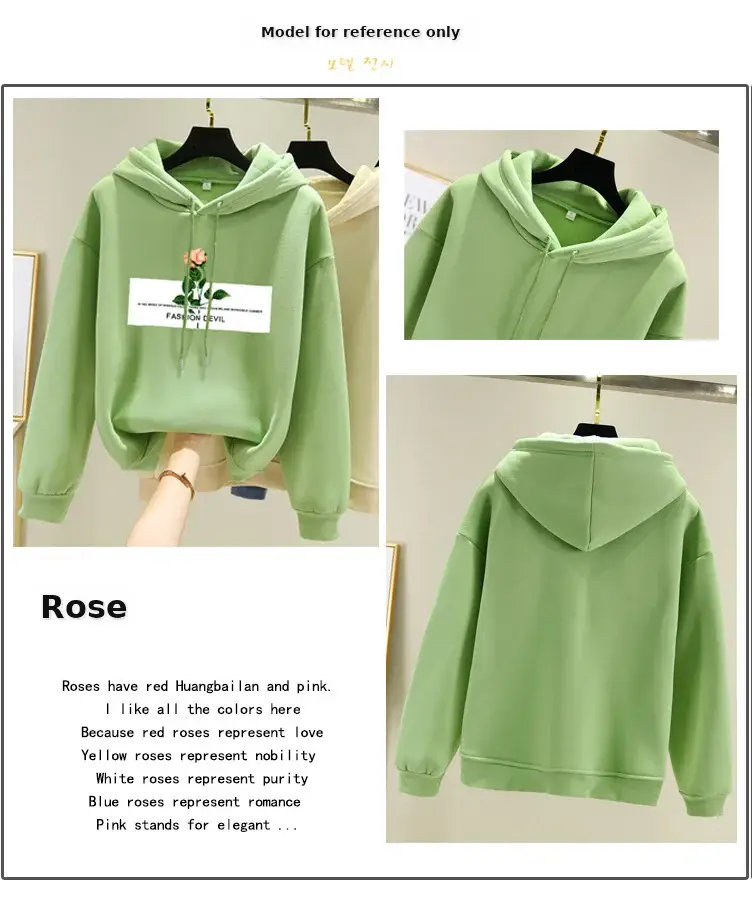 Pink Fleece Lined Hooded Sweatshirt Women Large — feature 11