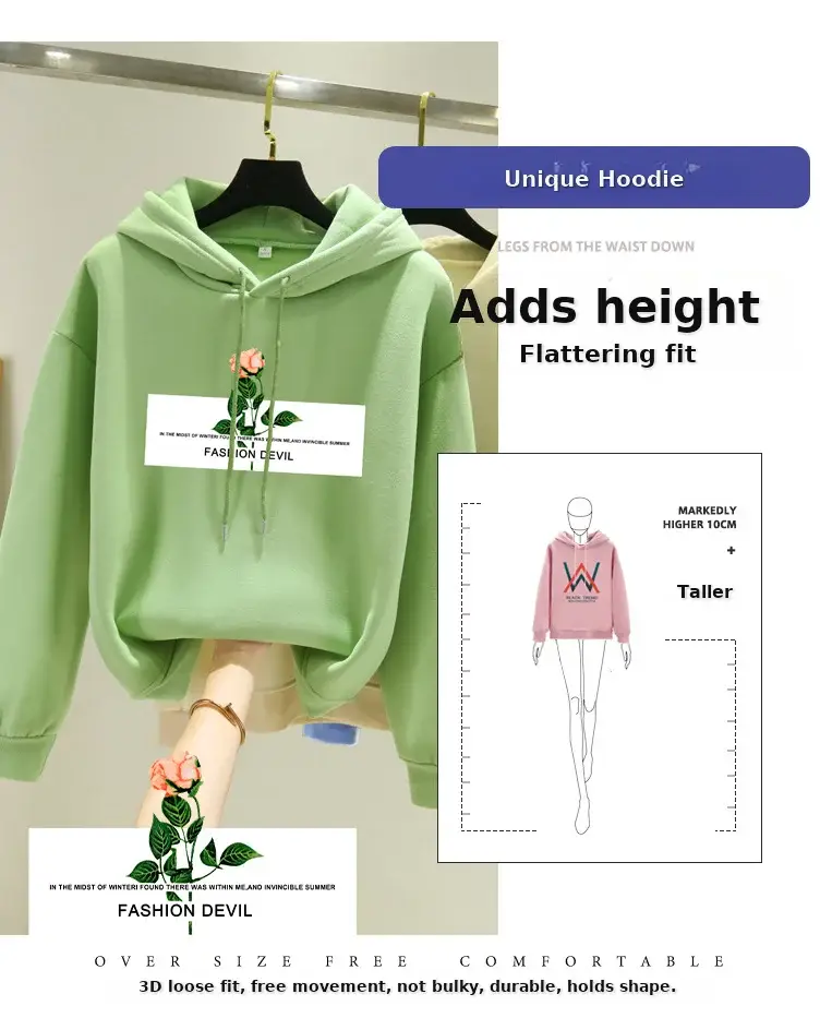 Pink Fleece Lined Hooded Sweatshirt Women Large — feature 3