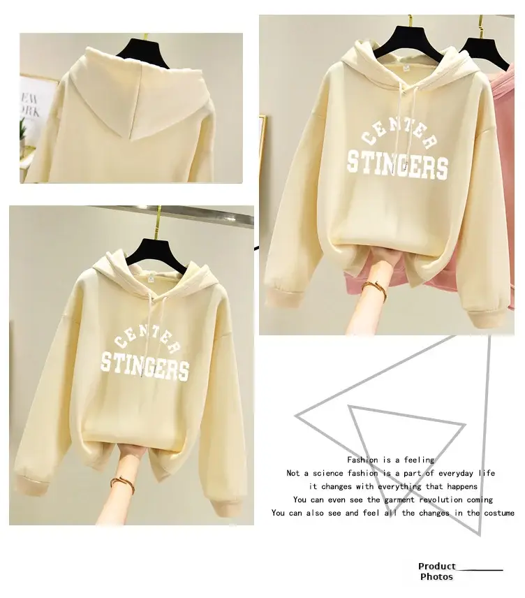 Pink Fleece Lined Hooded Sweatshirt Women Large — feature 5
