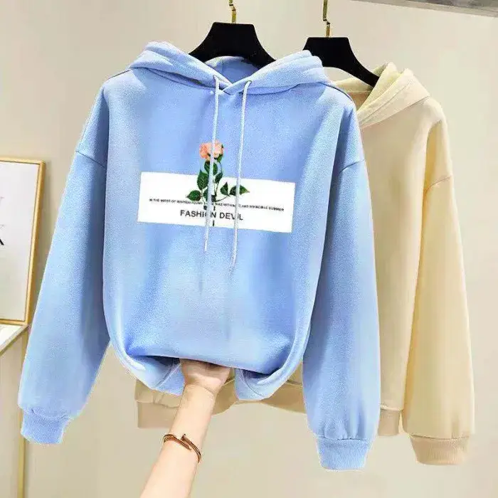 Pink Fleece Lined Hooded Sweatshirt Women Large - Image 18