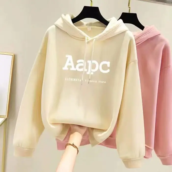 Pink Fleece Lined Hooded Sweatshirt Women Large - Image 24