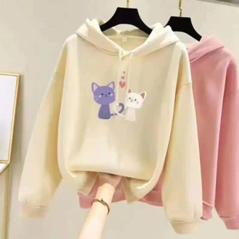Pink Fleece Lined Hooded Sweatshirt Women Large - Image 26