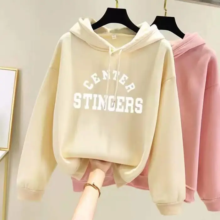 Pink Fleece Lined Hooded Sweatshirt Women Large - Image 27