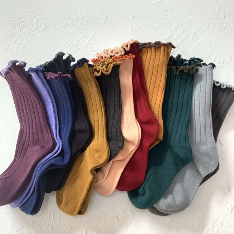 Children's Bone Grey Curled Socks Bone Pile