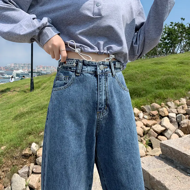 Women Wide Leg Jeans High Waist Slim Fit 2021 - Image 4