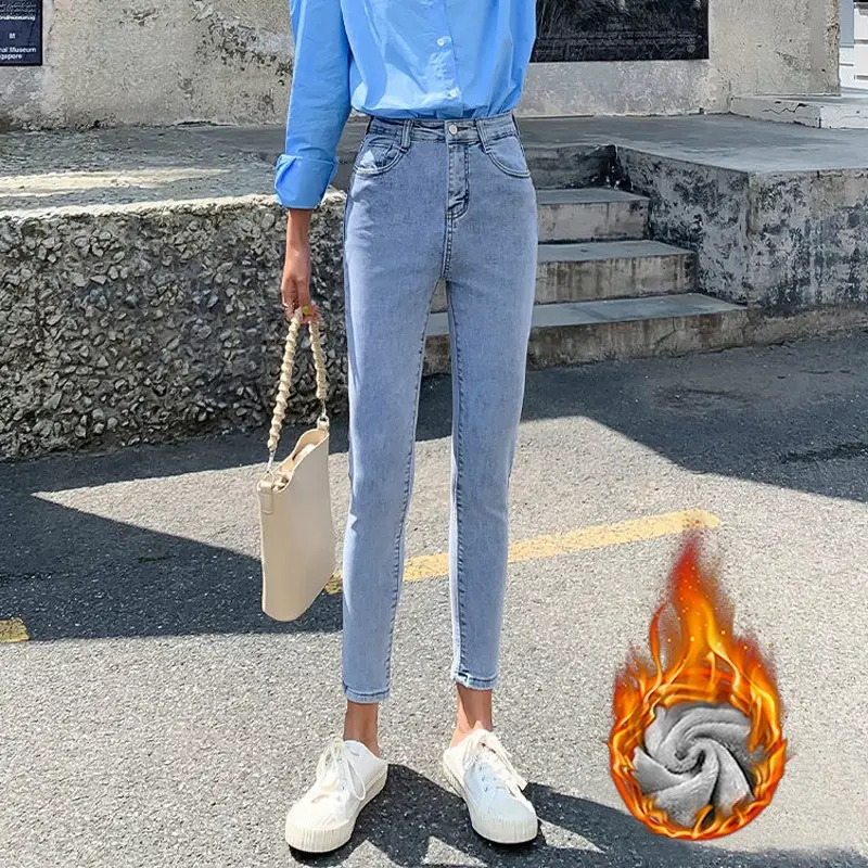 Women Skinny Jeans High Waist Slimming Fleece Lined 2020 - Image 8