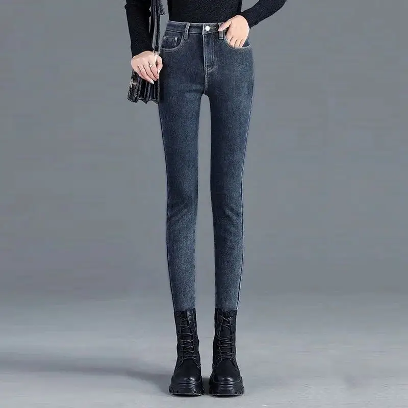 Women Skinny Jeans High Waist Slimming Fleece Lined 2020 - Image 4