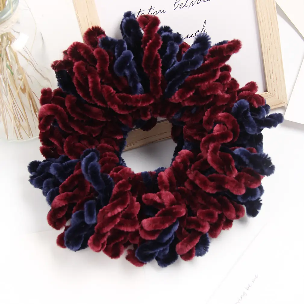 Two-Color Woolen Hair Tie for Women Muslim Headdress - Image 5