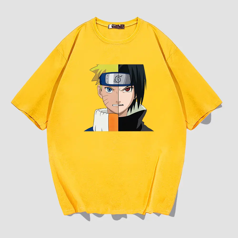Naruto Sasuke Men Cotton T-Shirt Blue Loose Fit
