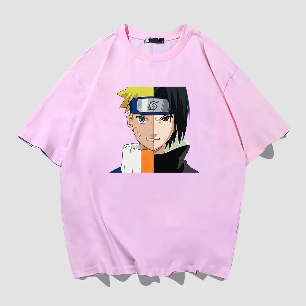 Naruto Sasuke Men Cotton T-Shirt Blue Loose Fit