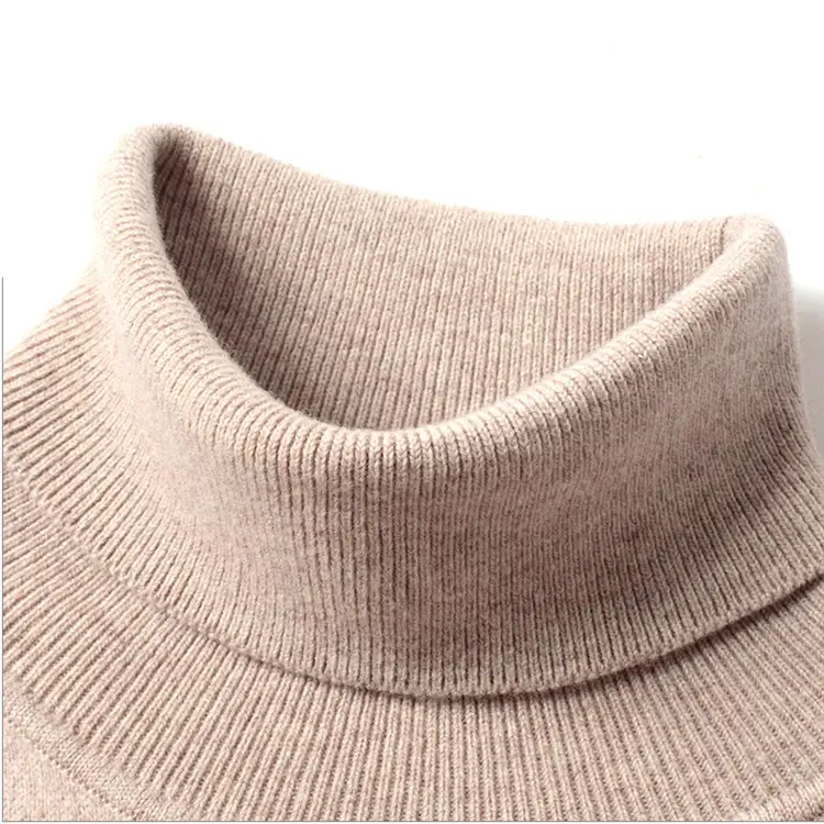 Men Woolen Turtleneck Sweater White Slim Fit - Image 7