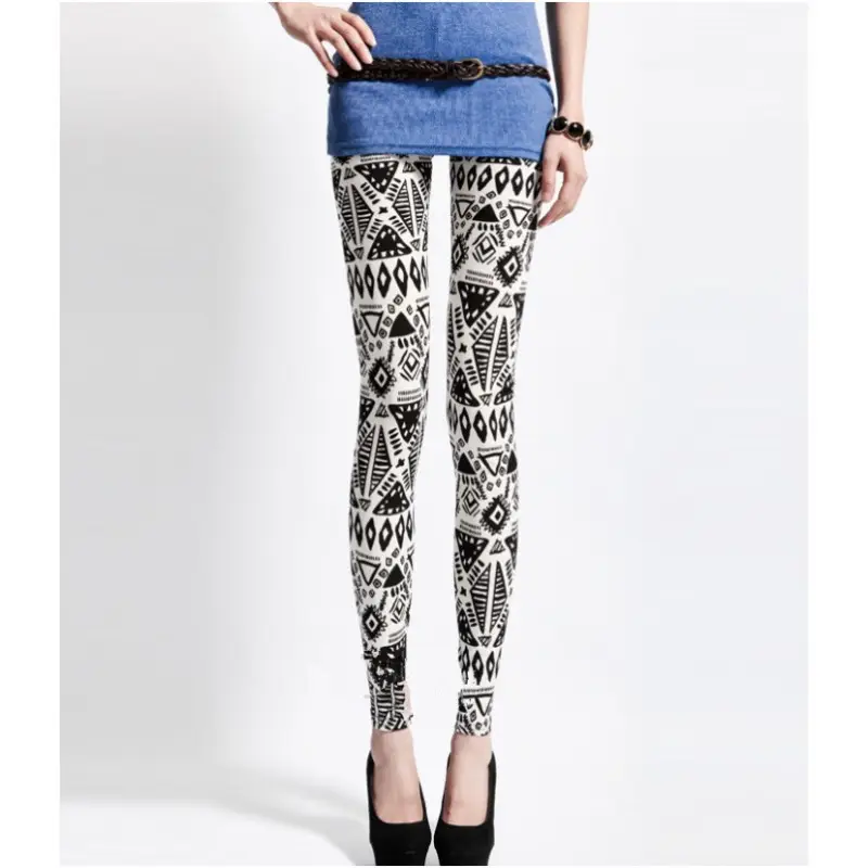 Zebra Print Slim Fit Leggings Women's Outerwear - Image 8