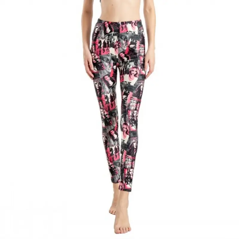 Printed Women's Leggings with Elastic Waistband - Image 3