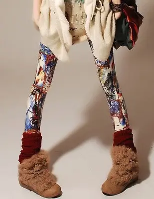 Printed Women's Leggings with Elastic Waistband - Image 12