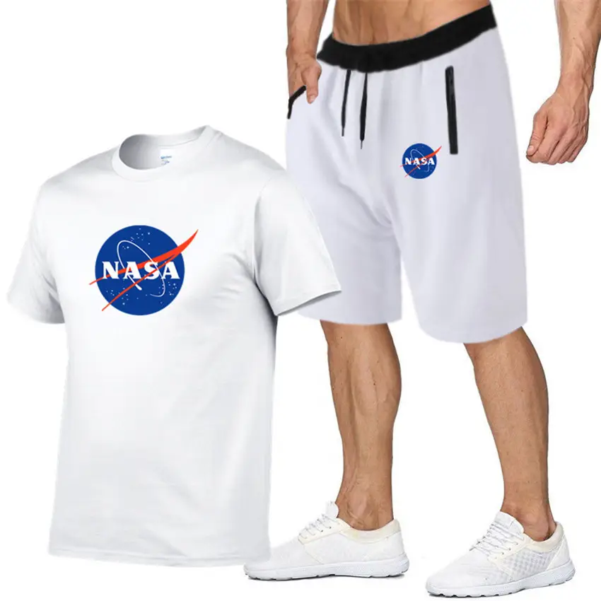 NASA Men NASA Logo T-Shirt & Shorts Set Grey