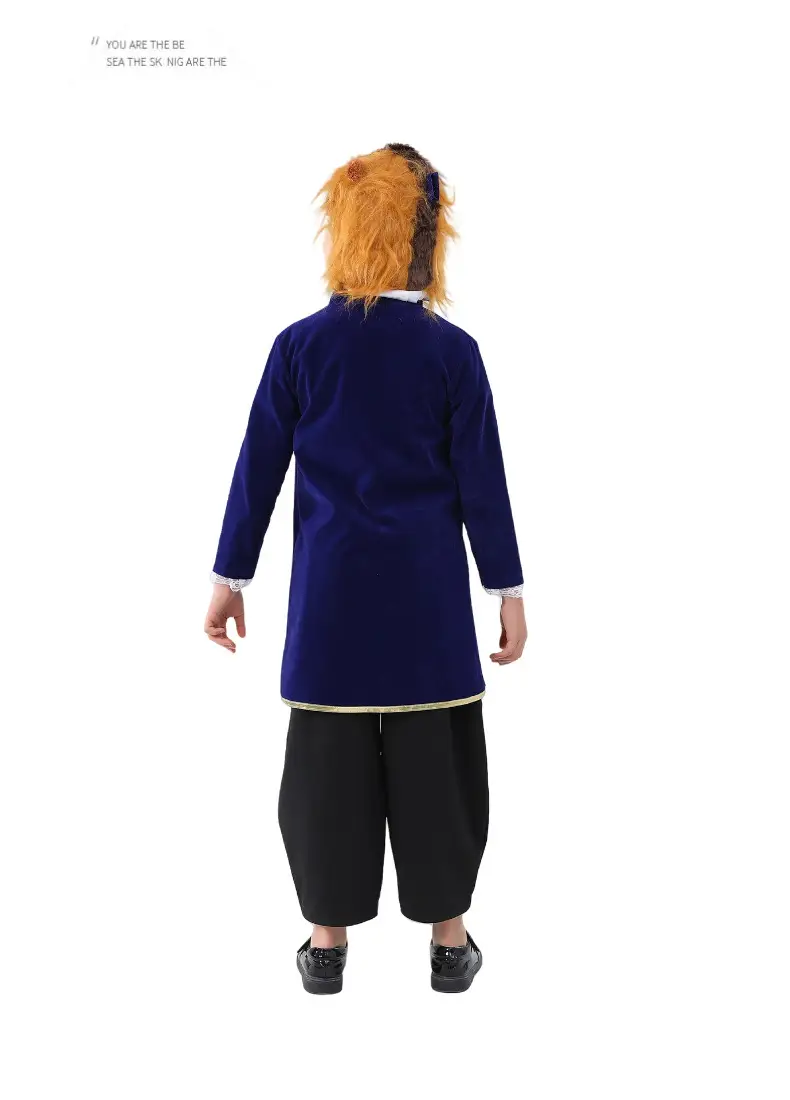 Kids Fairy Tale Cosplay Costume Blue Gold Jumpsuit — feature 6