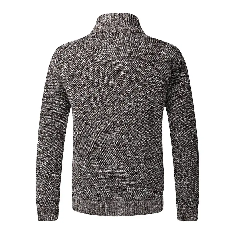 Men's Thickened Sweater Jacket Large Grey - Image 3