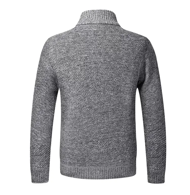 Men's Thickened Sweater Jacket Large Grey — feature 12