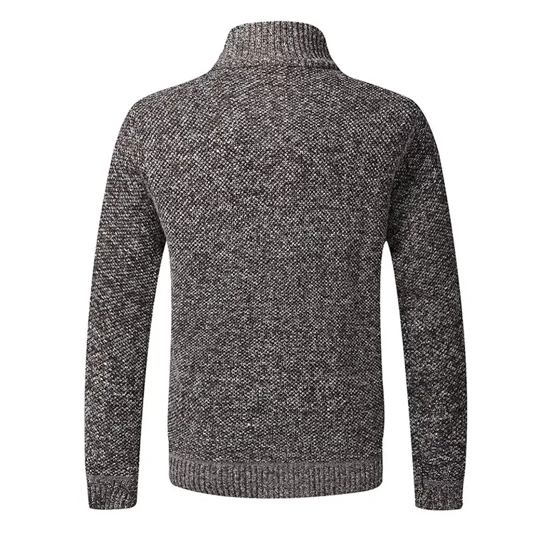 Men's Thickened Sweater Jacket Large Grey — feature 15