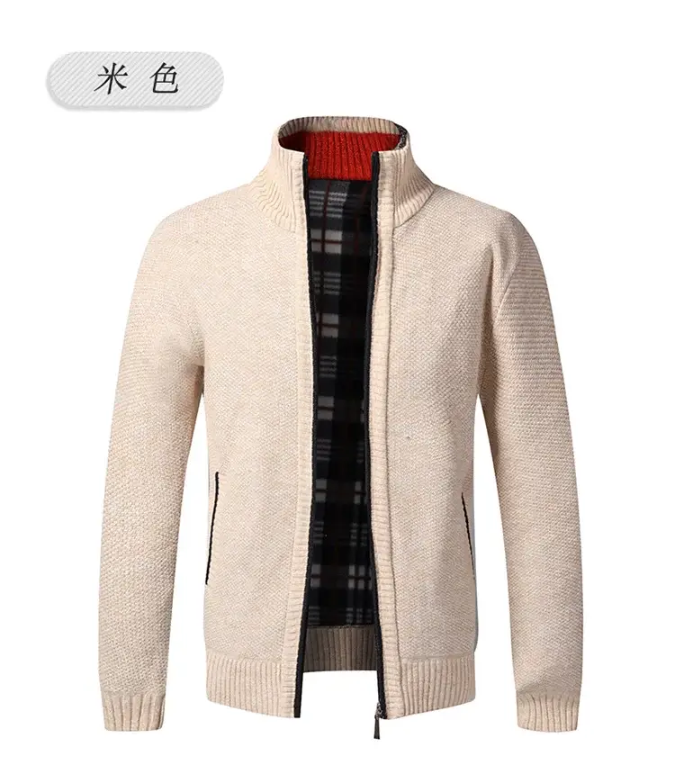 Men's Thickened Sweater Jacket Large Grey — feature 16