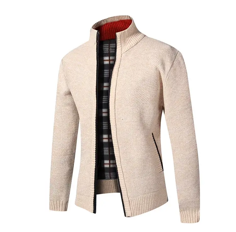Men's Thickened Sweater Jacket Large Grey — feature 17