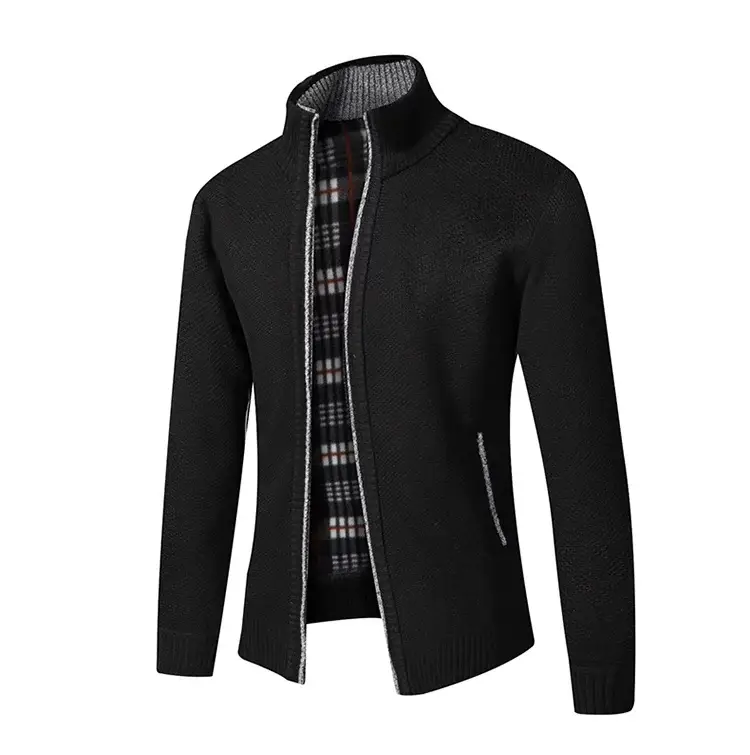 Men's Thickened Sweater Jacket Large Grey — feature 20
