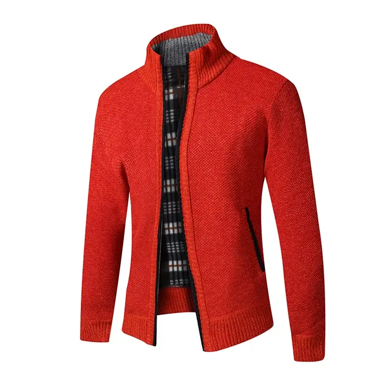 Men's Thickened Sweater Jacket Large Grey — feature 23
