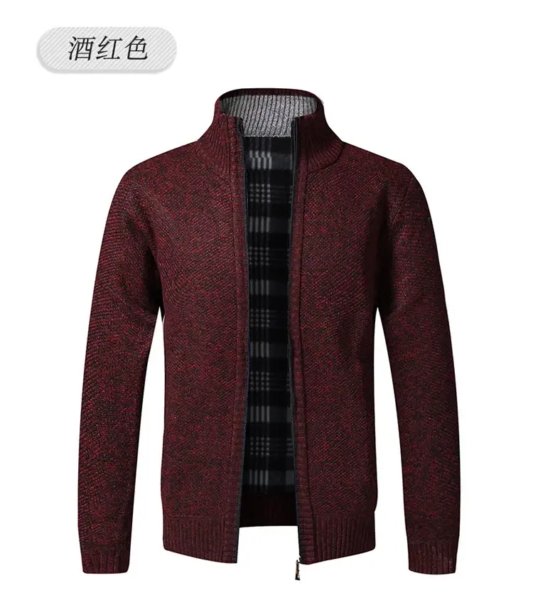 Men's Thickened Sweater Jacket Large Grey — feature 25