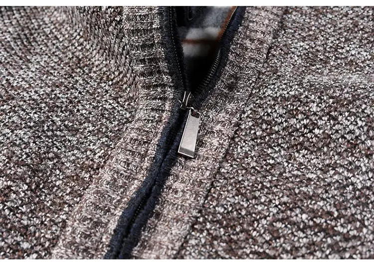 Men's Thickened Sweater Jacket Large Grey — feature 30