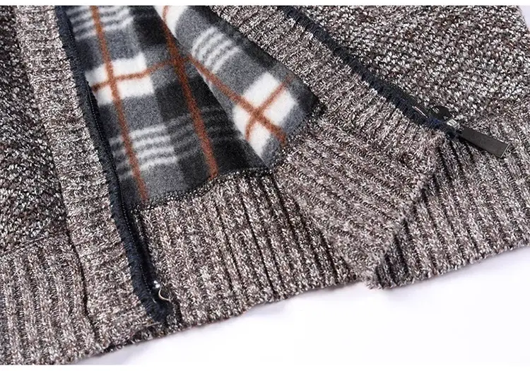 Men's Thickened Sweater Jacket Large Grey — feature 33