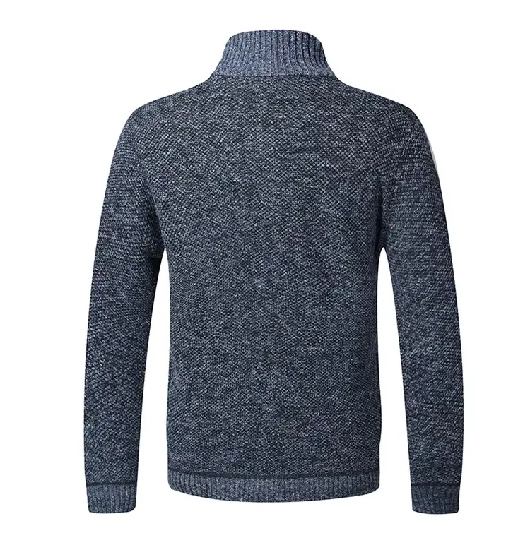 Men's Thickened Sweater Jacket Large Grey — feature 6