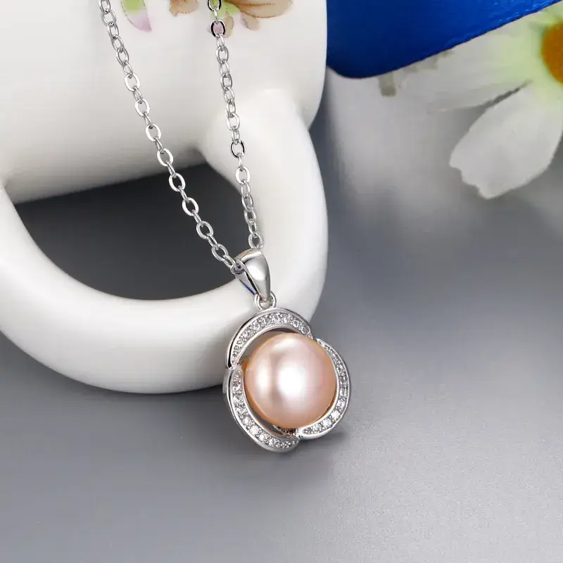 Pearl Wave Pendant with Crystal Set - Image 8