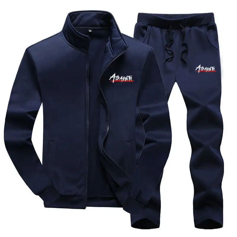 Men Navy Blue Korean Sports Suit Plus Size - Image 4
