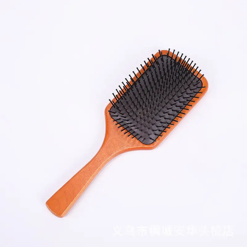 Wooden Hair Brush with Massage Foam Handle - Image 5
