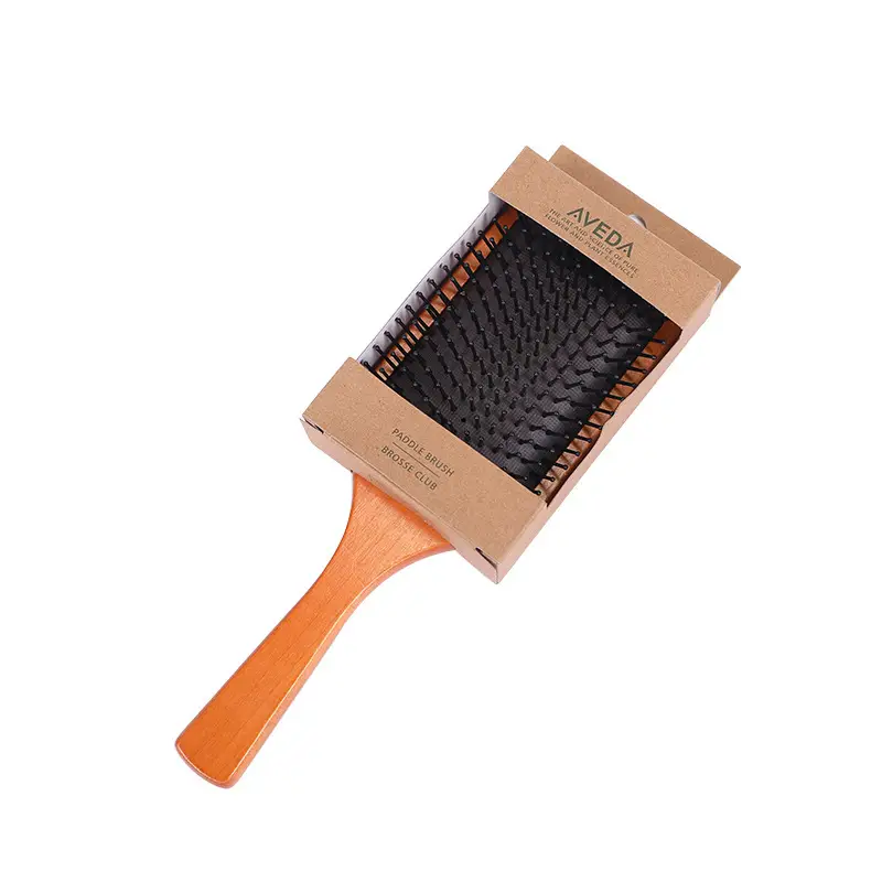 Wooden Hair Brush with Massage Foam Handle - Image 6