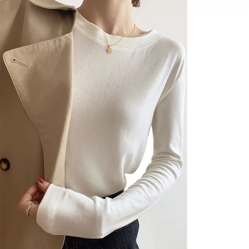 Women Fleece Lined Purple Top Long Sleeve Slim Fit - Image 9