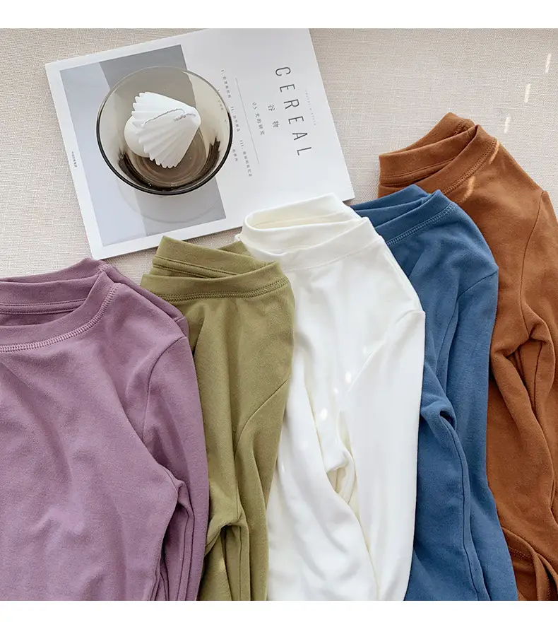 Women Fleece Lined Purple Top Long Sleeve Slim Fit — feature 6