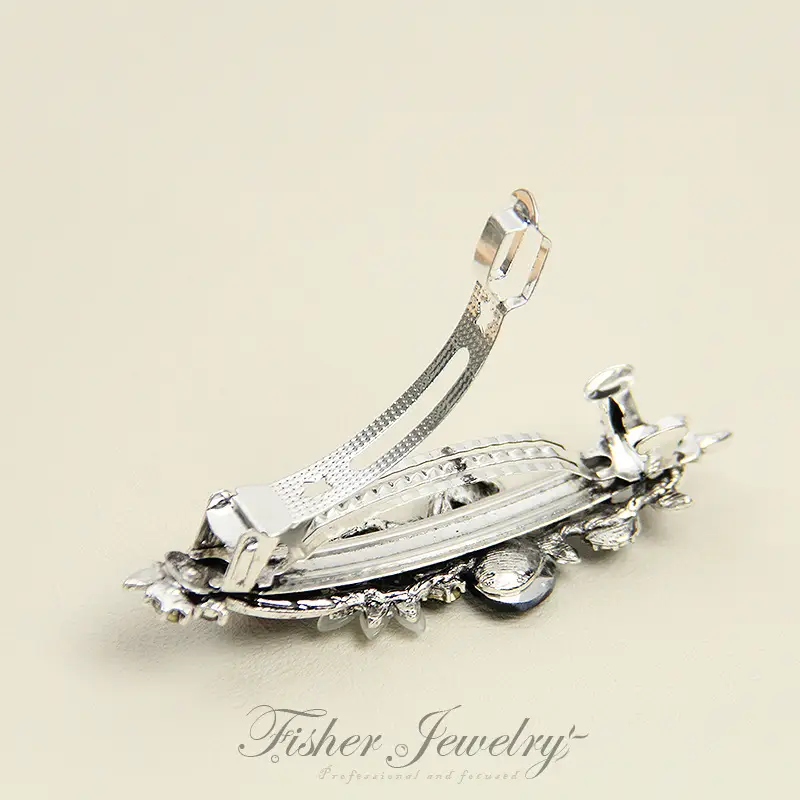 New Classic Retro Hairpin Flower Top Clip Rhinestone Large Spring Clip Ponytail Clip — feature 28