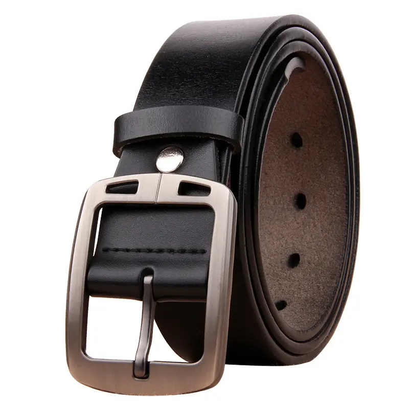 Men's Vintage Cowhide Belt with Antique Pin Buckle
