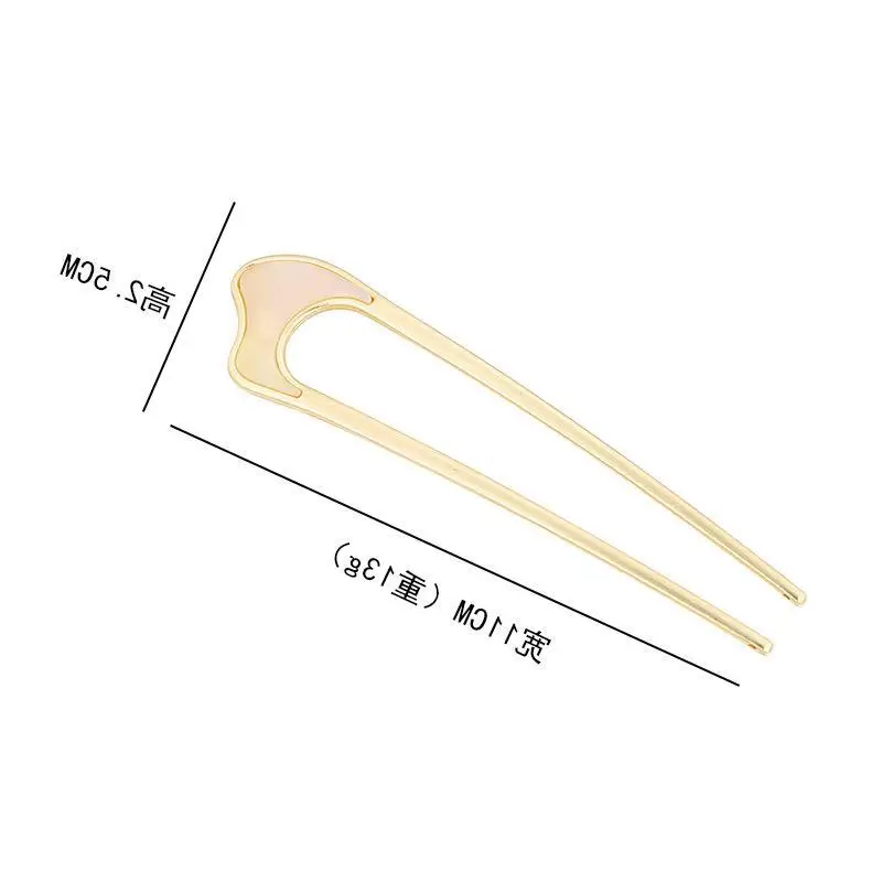 U-shaped Hairpin Peach Rhinestone Hanfu Style - Image 11