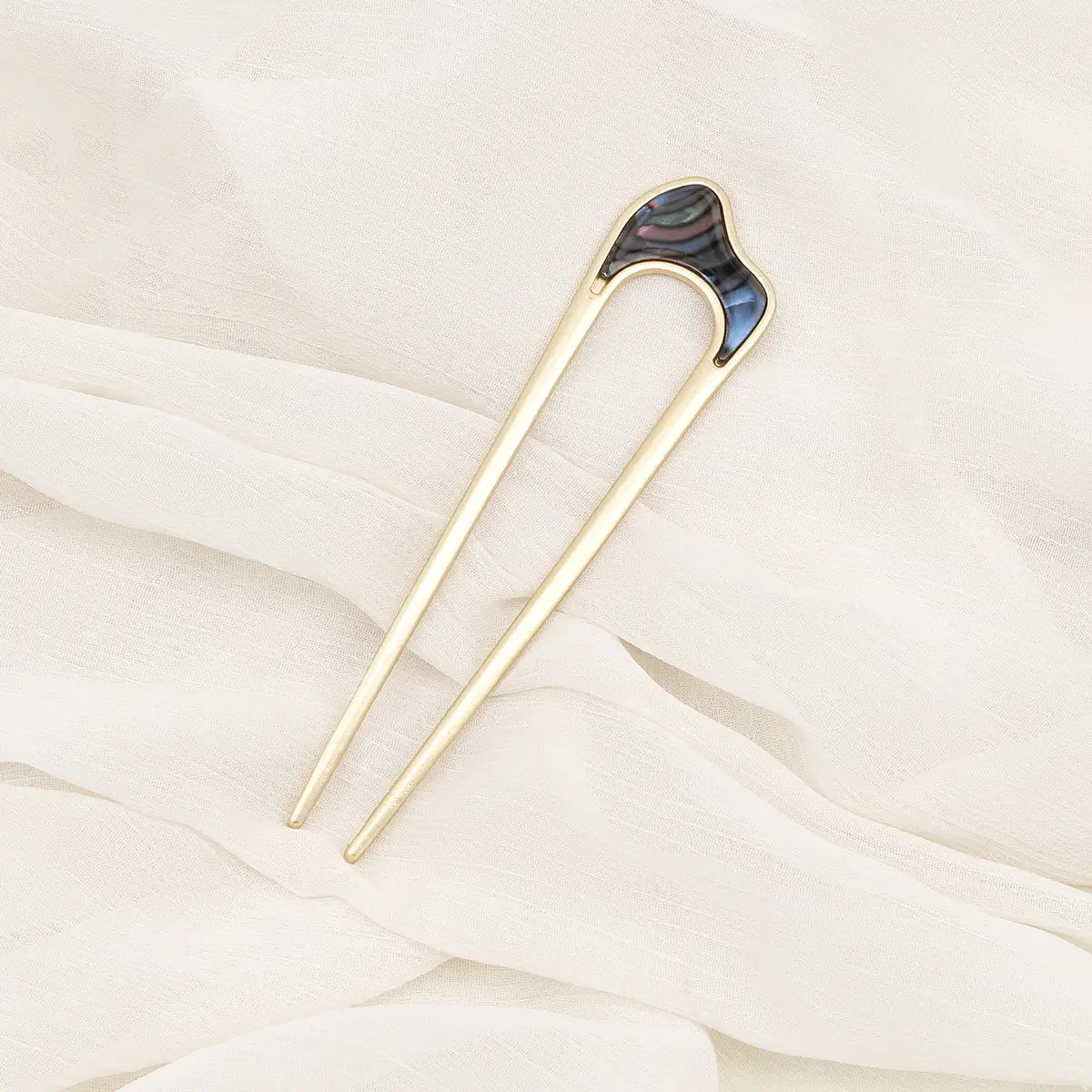 U-shaped Hairpin Peach Rhinestone Hanfu Style - Image 7