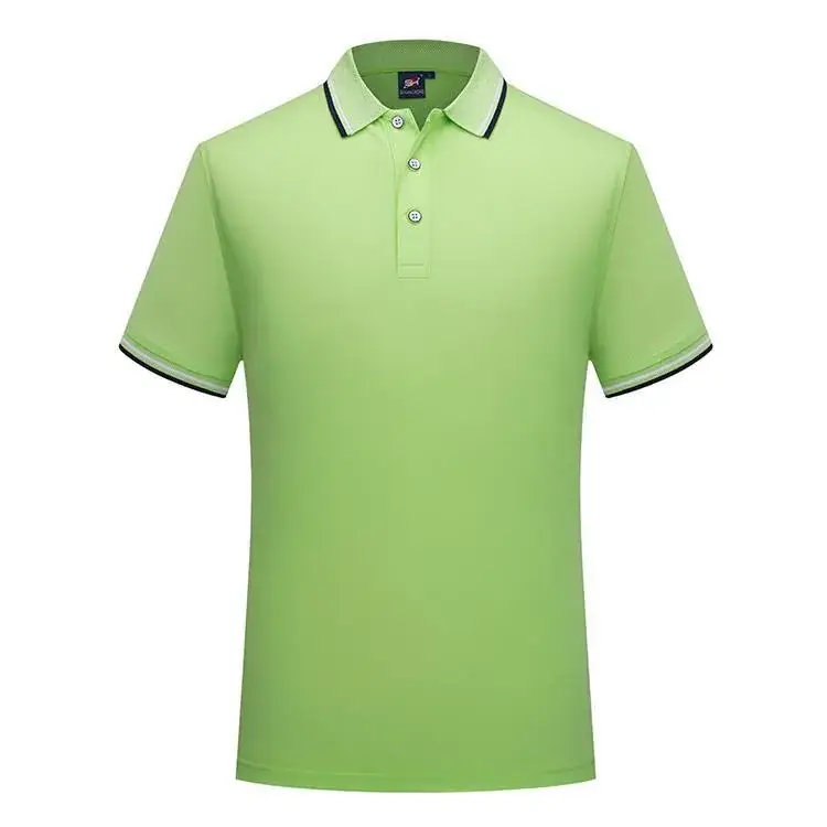 Men Green Polo Shirt with White Trim - Image 5